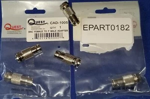 Quest Technology CAD-1005 Conn BNC-Type F Adapter F/M ST New - Picture 1 of 3
