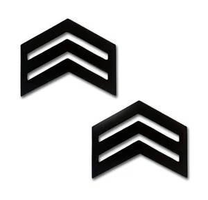 ROTC Sergeant BLACK Rank Pin-on (sold in pair) - Picture 1 of 1