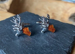Manschettenknöpfe Cufflinks Hirsch Geweih Hirschgeweih NEU Geschenkidee 14M - Bild 1 von 3
