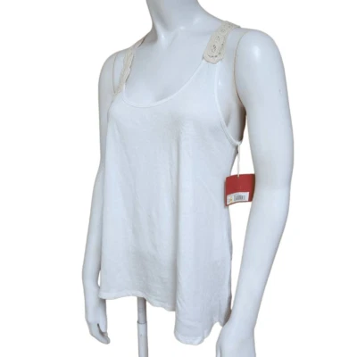 Camiseta sin mangas Mossimo blanca y crema de encaje (S) nueva con etiquetas Foto 1 de 4
