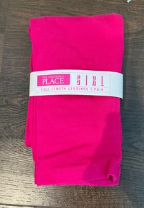 NEW Girls Childrens Place Hot Pink Solid Leggings Pants 10 12 L Large NWT - Picture 1 of 4