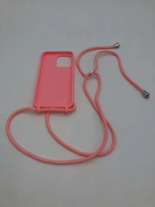 Ququcheng iPhone 14 Pro Max Hülle mit Handykette, Silikon Pink, TPU Schutzhülle - Zdjęcie 1 z 5
