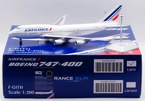 SQ Wings 1:200 Air France Boeing B747-400 pressofuso aereo jet modello F-GITH - Foto 1 di 16