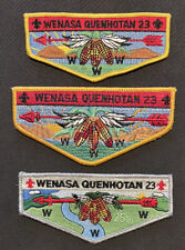 Wenasa Quenhotan Lodge 23 Flap Lot Of 3 Different OA Order Of The Arrow Patches