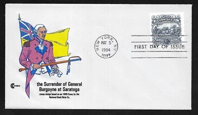 #2590 $1 Burgoyne Surrender at Saratoga - Cover Craft FDC w/Info Card - Image 1 of 2