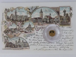 MONEDA DE ORO CHECA 2023 PP - TARJETAS HISTÓRICAS - BUDWEIS - - Imagen 1 de 7