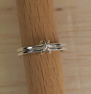 Anillo de plata esterlina 925 doble inquietud ansiedad spinner cuentas nudo anillo regalo - Imagen 1 de 8