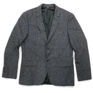 VINCE Hombres 42 Blazer Abrigo Deportivo Chaqueta Dos Botones Gris Tela Italiana Mezcla Lana - Imagen 1 de 18
