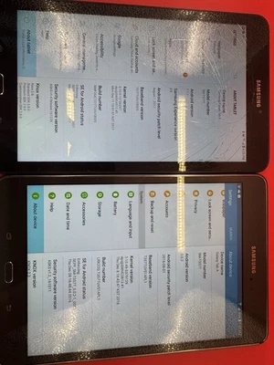 Samsung Galaxy Tab E 8.0 SM-T377T Lot of 2 – Cracked Screens, Reset, No Lock  - Image 1 of 2
