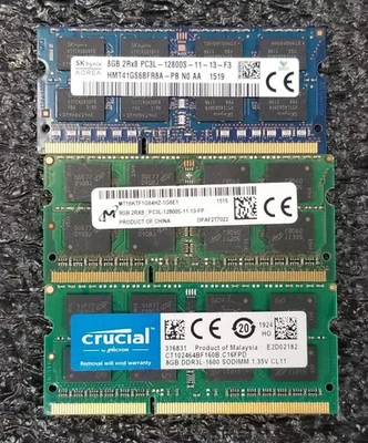 Lote Mixto de 176GB (22x8GB) 8GB DDR3 SO-DIMM Laptop RAM Mezcla Marcas/Velocidades Foto 1 de 3