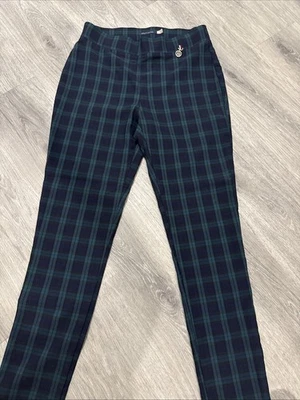 Tommy Hilfiger Feminino 8 Relógio Preto Verde Tartan Xadrez Calça Skinny Excelente Estado Usado Feriado - Imagem 1 de 4