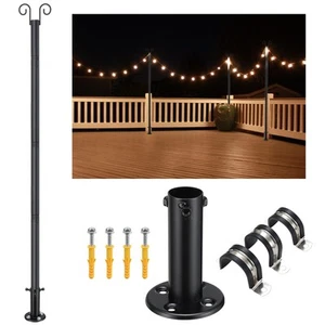 String Light Poles for Outside, 11FT Outdoor String Light Pole Heavy Duty Met... - Picture 1 of 8