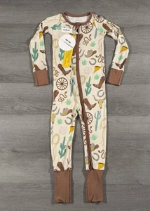 Little Sleepies Caramel Ready To Rodeo Zippy Pajamas Toddler Boys Size 3T Cowboy - Picture 1 of 4