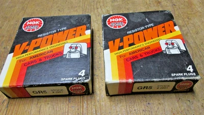 8 ngk spark plugs gr5 v power resistor type 2851 nos - Image 1 of 4
