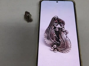 Vintage Indianer Blume/Blatt Ring Größe 3 Sterlingsilber - Bild 1 von 7