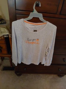 Top Mujer Laura Ashley XL Gris "Love You Pumpkin" - Imagen 1 de 5