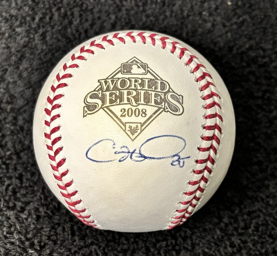 Cole Hamels #35 autografado 2008 World Series beisebol autenticação MLB assinado - Imagem 1 de 4