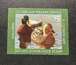 WTDstamps - #JDS10 2002 - US Junior Duck Stamp - Mint OG NH - Picture 1 of 2