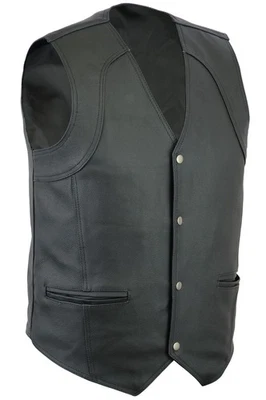 100% Cowhide Leather Motorbike Cuff Off Vest Waistcoat Motorcycle Mens Biker - Image 1 of 4