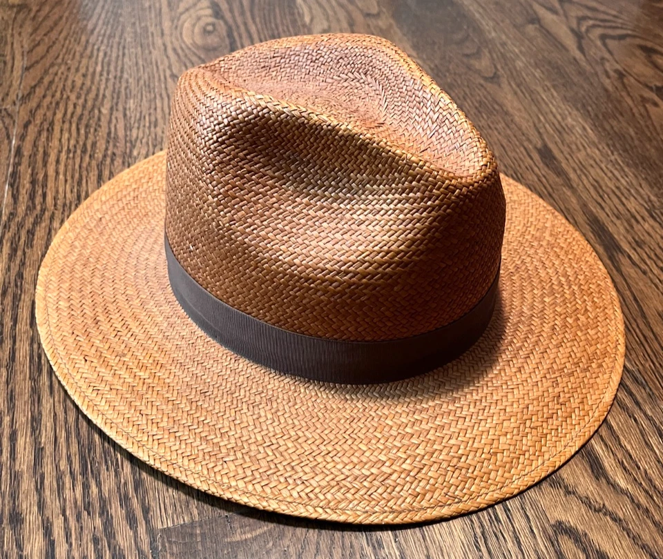 Sombrero de paja vintage Stetson Greenbrier 234 bronce hecho en EE. UU. Foto 1 de 4