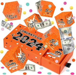 Graduation Surprise Gift Box Explosion for Money - 8 Pcs Grad Pop Out Folding Bo - Picture 1 of 33