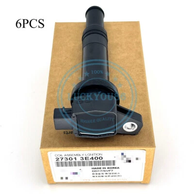 6x Ignition Coil 27301-3E400 for Hyundai Santa Fe Kia Rondo 2007-2011 2.4 2.7 - Изображение 1 из 4