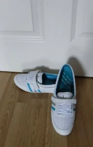 Adidas Concord Round W Ballerina Weiß/Türkis/Silber Echtleder 36 2/3 2014 Leder - Bild 1 von 5