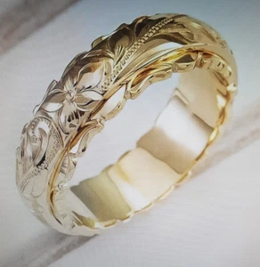 rosen breites Gesicht gravierter Ring - modischer Damenring - Bild 1 von 3