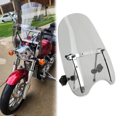 For Honda VTX 1300 1800 18''x16" Smoke Windshield Windscreen 7/8'' 1'' Handlebar - Image 1 of 4