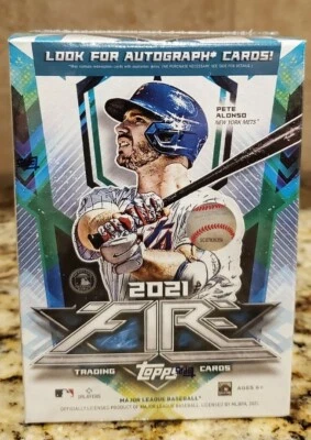 Topps Fire 2021 Baseball Trading Card Blaster Box (46 Cards) - Look for Autos!! - Image 1 of 4