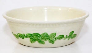 Oven Serve Bowl Ivory Color Green Ivy 7" Diam Taylor Smith Taylor USA Vintage - Picture 1 of 10
