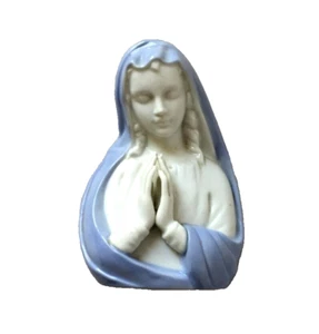 Vintage Porcelain Glossy Praying Virgin Mary Japan 5 3/4" Candle Holder - Picture 1 of 4