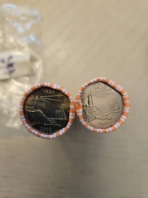 2003 P Maine State Quarters US Mint Uncirculated Bank Roll's x 2 - Image 1 of 3