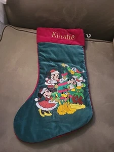 Vintage Disney Velvet Embroided Christmas Stockings - Picture 1 of 2