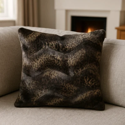 Hometex Faux Fur Cushion – 16"x16" - Image 1 of 4