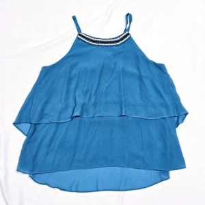 Sexy Casual Fairy Coquette Flowy Sheer Bohemian Sleeveless Top Size L - Picture 1 of 5