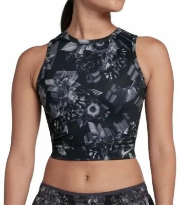 Camiseta sin mangas para correr Nike Epic Lux estampada negra/gris (AQ1541-010) talla S para mujer  Foto 1 de 4