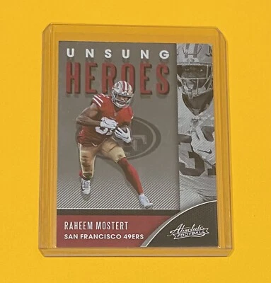 2020 Panini Absolute Raheem Mostert UNSUNG HEROES San Francisco 49ers #UH-RM 🔥 - Image 1 of 2