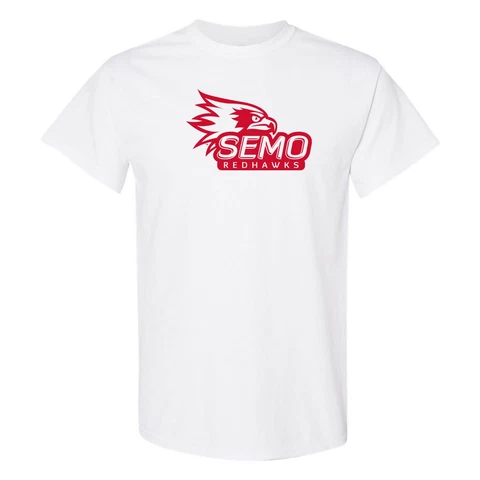 Southeast Missouri State Redhawks Primary Logo Short Sleeve T-Shirt - White Cover