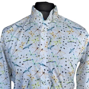 GUIDE LONDON Shirt Mens LARGE (42-43") Long Sleeve in Dragonfly Print - Picture 1 of 12