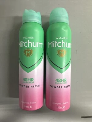 2x Mitchum Mujeres Polvo Fresco Antitranspirante y Desodorante Spray Nuevo 5.0oz Foto 1 de 2
