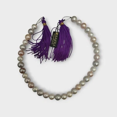 RAJOLA Filo di Perle di Fiume Sfere Multicolor 12-13mm Collana Elegante Nuova - Immagine 1 di 3