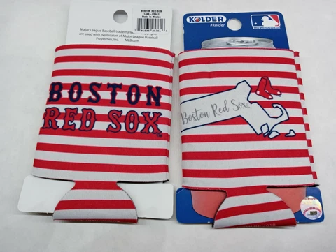 Set of 4 Boston Red Sox Kolder Kaddy Can Holders 12oz Collapsible Koozie Cover