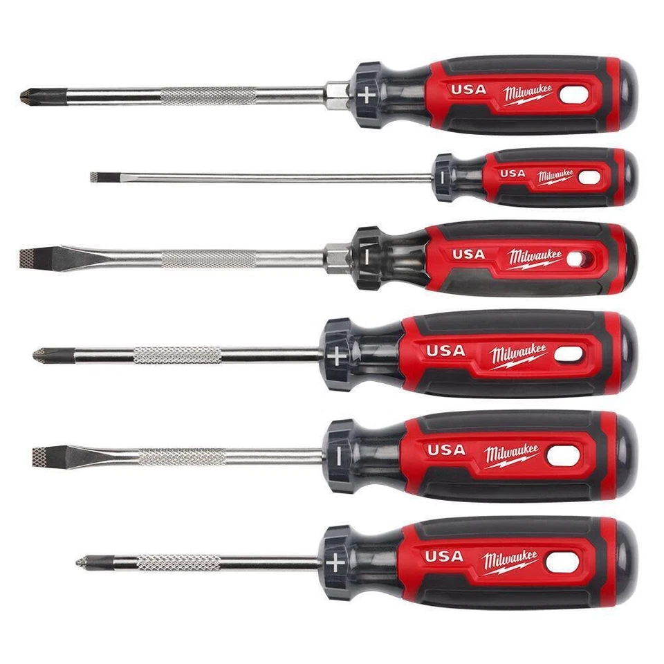 Milwaukee MT200-6 Cushion Grip Screwdrivers - Set of 6, Red