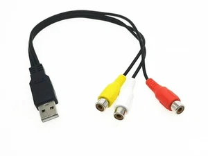 USB Male To 3 RCA Female Video AV A/V Converter Adapter Cable For PC HD TV - Picture 1 of 7