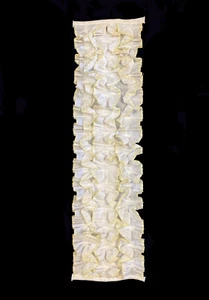 Vintage White with Yellow Gold Trim Ruffled Dickie Tuxedo Shirt Button On 1970's - Picture 1 of 1