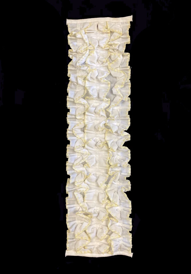 Vintage White with Yellow Gold Trim Ruffled Dickie Tuxedo Shirt Button On 1970's - Image 1 of 1