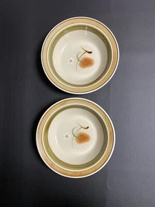 Vintage Premiere~Potterskraft Wild Strawberry Rimmed Soup Bowls /Japan Set Of 2 - Picture 1 of 6
