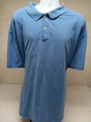 Foundry Mens 5XL Big & Tall Blue Short Sleeve Polo Shirt Great Shape! - Image 1 of 4