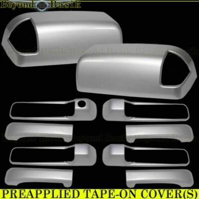 For 2009-2019 Dodge Ram Crew Door Handles+Mirror COVERS w/TSig PS2 BRIGHT SILVER - Изображение 1 из 4